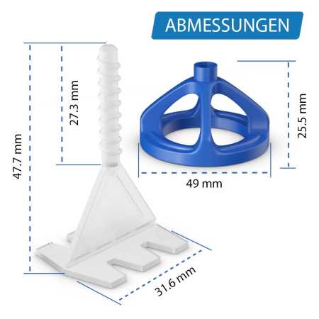 Fliesen Nivelliersystem für 1mm, 2mm und 3mm Fugen - Zughauben & Gewindelaschen