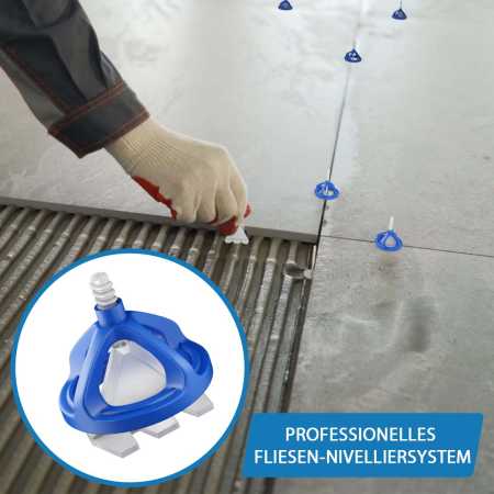 Fliesen Nivelliersystem für 1mm, 2mm und 3mm Fugen - Zughauben & Gewindelaschen
