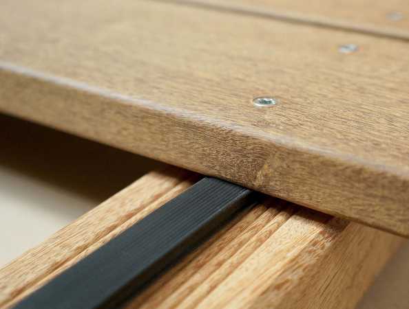 Distanzprofil GUMO D 10 m Rolle – 15 mm x 7 mm – Konstruktiver Holzschutz & Belüftung für Terrassenunterkonstruktionen