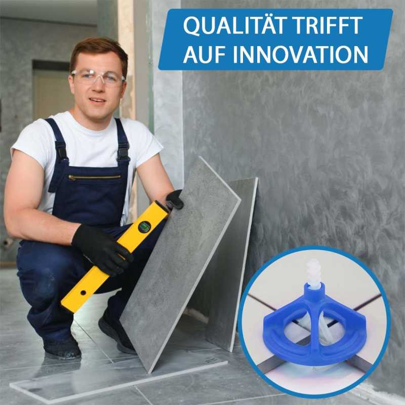 Fliesen Nivelliersystem für 1mm, 2mm und 3mm Fugen - Zughauben & Gewindelaschen