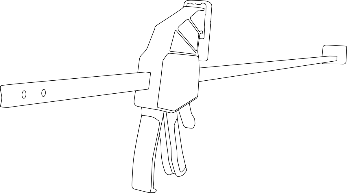 Terrassenzwinge – Montagezwinge - Zwinge für den Terrassenbau – Spannkraft: 150 kg – Spannweite: 970 mm