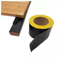 10.000 x 75 x 0,6 mm selbstklebendes Holzschutz Entkoppelungsband Band Abdeckband Butyl, Terrassenpads, Terrassenbau Rollen Streifen Terrasse, Schwarz